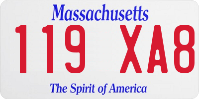 MA license plate 119XA8
