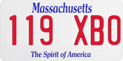 MA license plate 119XB0