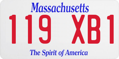 MA license plate 119XB1
