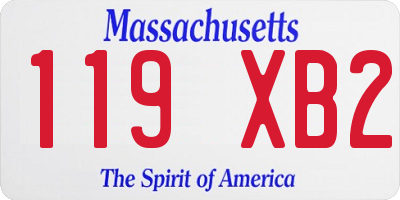 MA license plate 119XB2