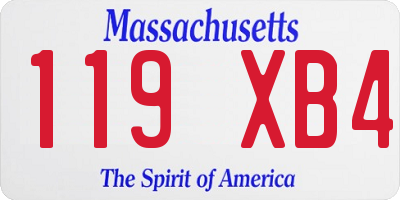 MA license plate 119XB4