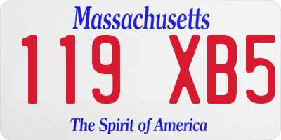 MA license plate 119XB5