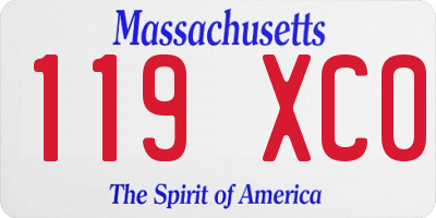 MA license plate 119XC0