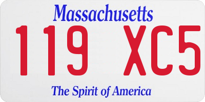 MA license plate 119XC5