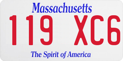 MA license plate 119XC6