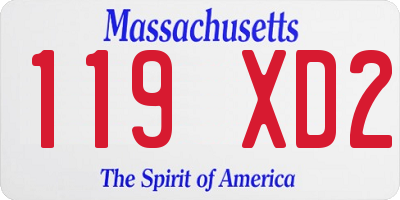 MA license plate 119XD2