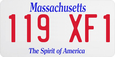 MA license plate 119XF1