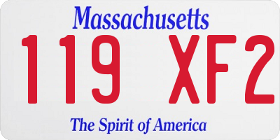 MA license plate 119XF2