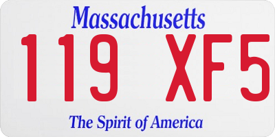 MA license plate 119XF5