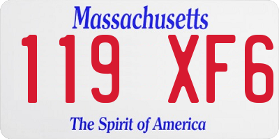 MA license plate 119XF6