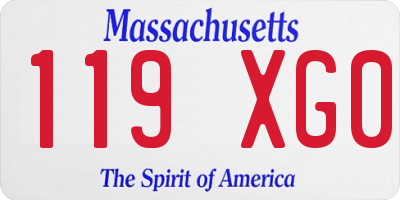 MA license plate 119XG0