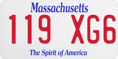 MA license plate 119XG6
