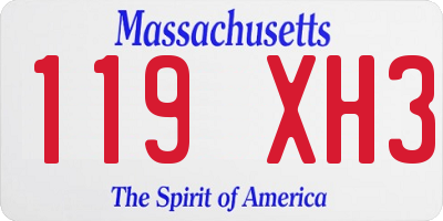 MA license plate 119XH3