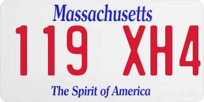 MA license plate 119XH4