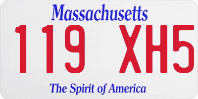 MA license plate 119XH5
