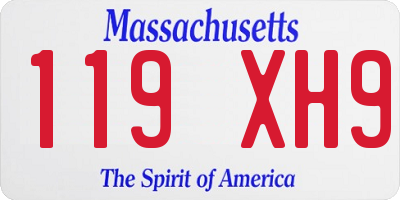 MA license plate 119XH9
