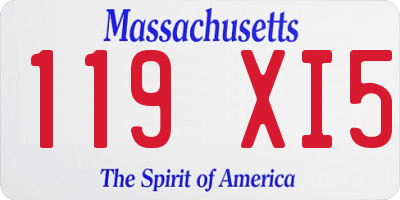 MA license plate 119XI5