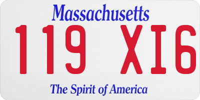 MA license plate 119XI6