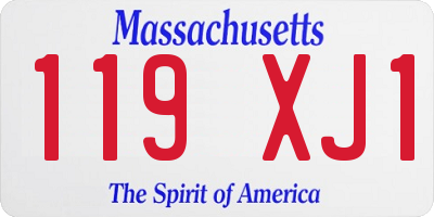 MA license plate 119XJ1