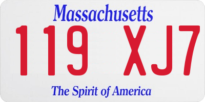 MA license plate 119XJ7