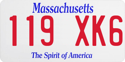 MA license plate 119XK6