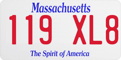 MA license plate 119XL8