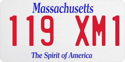 MA license plate 119XM1