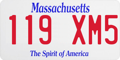 MA license plate 119XM5