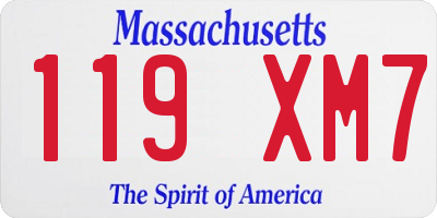 MA license plate 119XM7