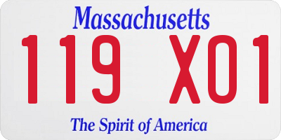 MA license plate 119XO1