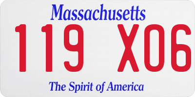 MA license plate 119XO6