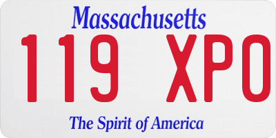 MA license plate 119XP0