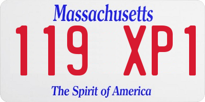 MA license plate 119XP1