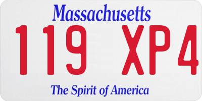 MA license plate 119XP4