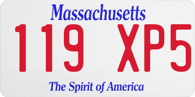 MA license plate 119XP5