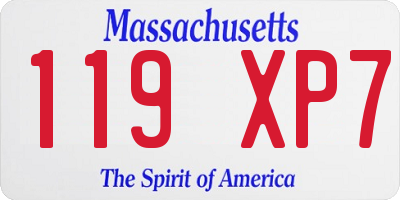 MA license plate 119XP7