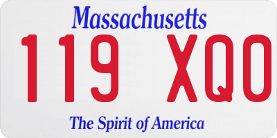 MA license plate 119XQ0