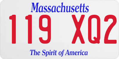 MA license plate 119XQ2