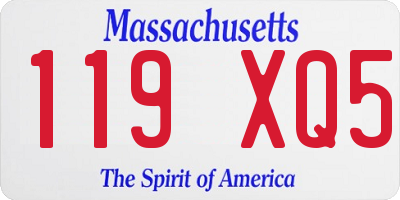 MA license plate 119XQ5