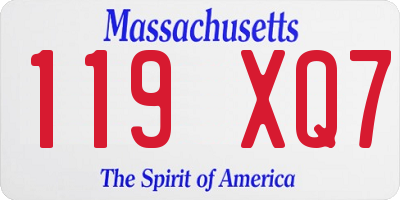 MA license plate 119XQ7