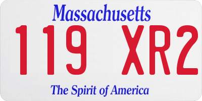 MA license plate 119XR2
