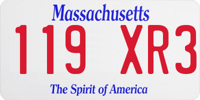 MA license plate 119XR3
