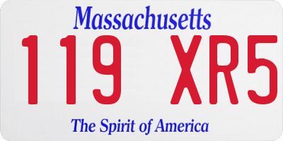 MA license plate 119XR5