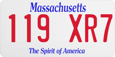 MA license plate 119XR7