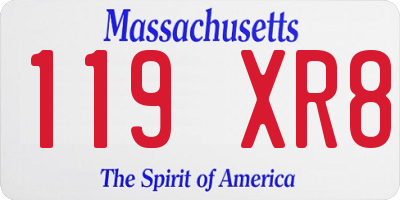 MA license plate 119XR8