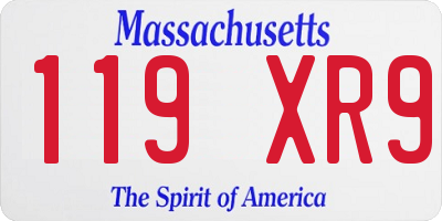 MA license plate 119XR9