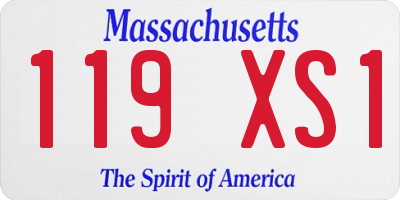 MA license plate 119XS1