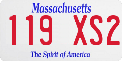 MA license plate 119XS2