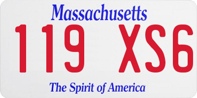 MA license plate 119XS6