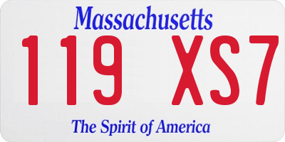 MA license plate 119XS7